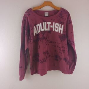 Jerry Leigh Maroon Graphic Tie Dye Sweatshirt XL